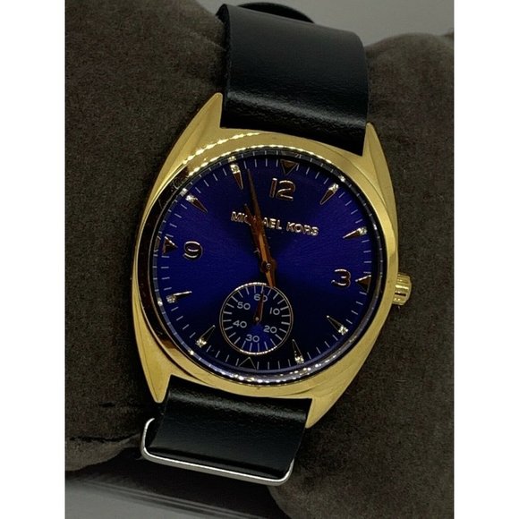 Michael Kors MK3345 Unisex Black Leather Analog Bl main image 9